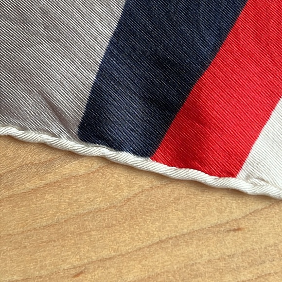 GIANNI REDA Vintage Silk Square Scarf Red, White & Blue - Picture 3 of 5